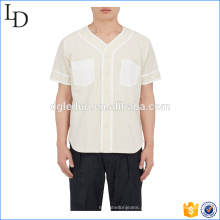 Lona De Algodão Botão-Frente Basebol t camisas simples homens equipe camiseta